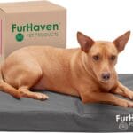 Furhaven Water-Resistant Orthopedic Dog Bed for Medium/Small Dogs w/ Removable Washable Cover, For Dogs Up to 35 lbs - Indoor/Outdoor Logo Print Oxford Polycanvas Mattress - Stone Gray, Medium