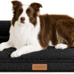 Orthopedic Dog Bed Large Sized Dog 36''X24'', Waterproof L Bolster Egg Crate Foam Pet Crate Beds with Washable Removable Cover, Non-Slip Soft Pet Couch Sleep Mat, Black