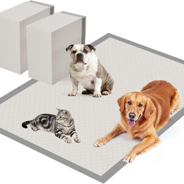 Gardner Pet 5XL Puppy Pads Extra Large, 37"x54" Super Absorbent & Leak-Proof Dog Pads, Nop-Slip Bottom Disposable Potty Training Pee Pads for Dogs Cats, 25 Count Grey