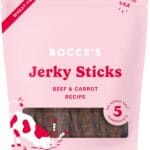 Bocce's Bakery Jerky Stick Dog Treats, Wheat-Free, Made with Limited-Ingredients, Baked in The USA with No Added Salt or Sugar, All-Naural & High-Protein, Beef & Carrot Recipe, 4 oz