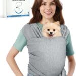 Dog Sling Swaddle Carrier for Small Dog, Cat Front Carriers for Small Pet up to 20lbs, Puppy Pouch with Adjustable Straps, Hands Free Pet Sling, Anti Anxiety Puppy Sling (Light Grey)