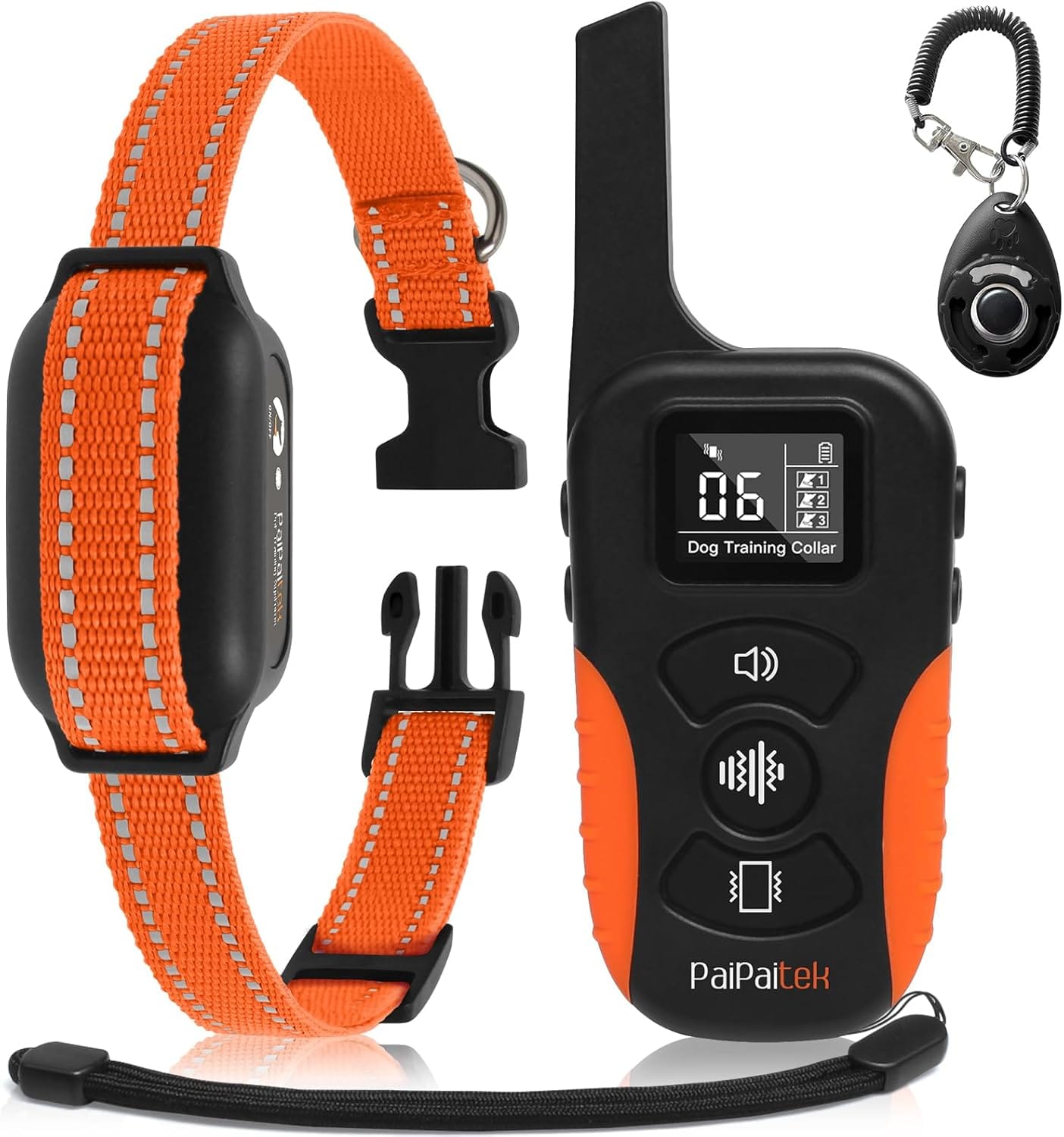 PaiPaitek Dog Vibration Collar with Controller No Shock, 3300ft Waterproof Training Dog Collar Beep and Vibrate Only, Security Lock & Rechargeable Vibrating Collar for Dogs 5-120 lbs - No Prongs PaiPaitek Dog Vibration Collar with Controller No Shock, 3300ft Waterproof Training Dog Collar Beep and Vibrate Only, Security Lock & Rechargeable Vibrating Collar for Dogs 5-120 lbs - No Prongs
