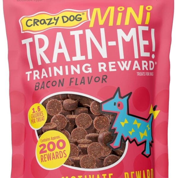 Crazy Dog Mini Train-Me! Training Treats 4 oz. Bag, Bacon Flavor, with 200 Treats per Bag, Recommended by Dog Trainers