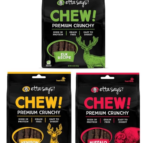 etta says! Premium Crunchy Dog Chews Variety Pack - All Natural - Made in The USA (4.5 Oz Pack of 3)