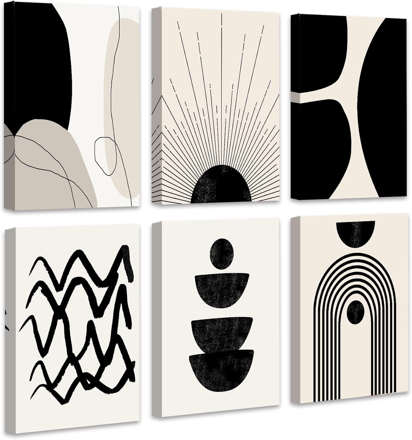 Abstract Boho Wall Art Minimalist Geometric Wall Decor 12x16in Boho Room Decor Black Brown Beige Line Art Canvas Painting Mid Century Modern Prints Bohemian Posters for Living Room Abstract Boho Wall Art Minimalist Geometric Wall Decor 12x16in Boho Room Decor Black Brown Beige Line Art Canvas Painting Mid Century Modern Prints Bohemian Posters for Living Room