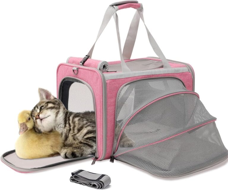 Soft Cat Carriers Pink Small Dog Carrier Airline Approved,Expandable Pet Carrier,Strudy,Ventilated,Soft Sided Pets Carriers Cage,Durable Small Animals Travel Bag Outdoor Carry Kennel