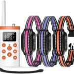 PetJoy 3 Dog Shock Collar with Remote, Dog Bark Collar for Large Dog, Automatic Bark Collar 3 Packs, Bark & Shock Collar 2 in 1 - Auto Mode with 5 Sensitivity Levels