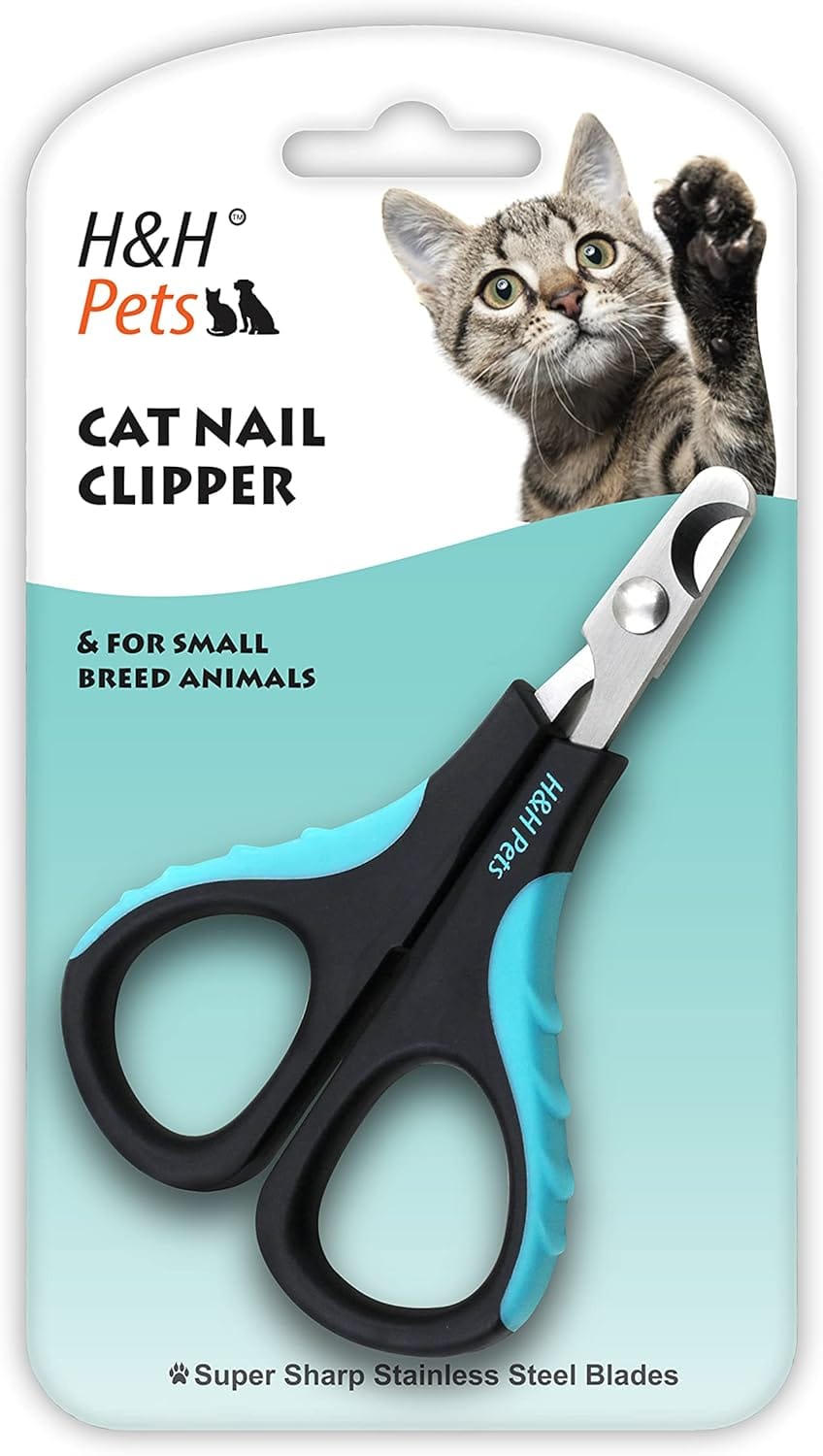 Cat Nail Clipper by H&H Pets - Professional Sharp Stainless Steel Claw Clipper Trimmer with Sturdy Non Slip Handles - for Small Animal & Cats Nail Cutter Cat Nail Clipper by H&H Pets - Professional Sharp Stainless Steel Claw Clipper Trimmer with Sturdy Non Slip Handles - for Small Animal & Cats Nail Cutter