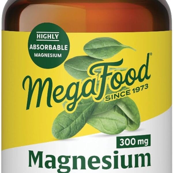 MegaFood Magnesium Glycinate, Citrate, Malate 300mg Supplement - Highly Absorbable Blend to Support Heart, Nerve Health & Relaxation, Triple Magnesium Complex Supplement, 60 Capsules (30 Servings)