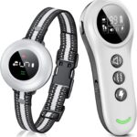 2-in-1 Dog Shock Collar & Dog Bark Collar - Smart Anti Barking Dog Training Collar with 5 Adjustable Sensitivity & 3300FT Remote for All Breeds IP67 Waterproof Rechargeable E-Collar (White)