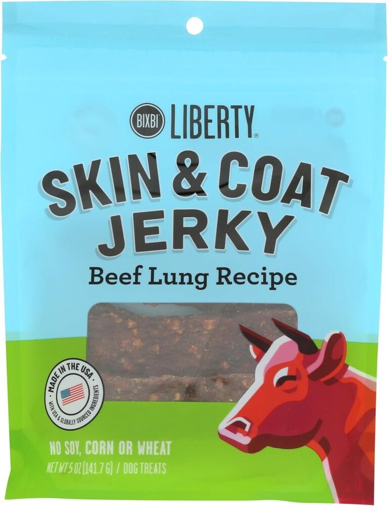 BIXBI Liberty Skin & Coat Support Beef Lung recipe Dog Treats,5 oz-USA Made Grain Free Dog Treats-Antioxidant Rich to Support Shiny,Full Bodied Coats-High in Protein,Whole Food Nutrition,No Fillers