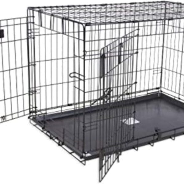 Precision Pet Products Two Door Provalue Wire Dog Crate, 42 Inch, For Pets 70-90 lbs, With 5-Point Locking System