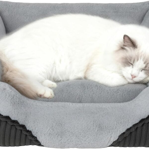 Washable Orthopedic Dog Bed - Soft Calming Pet Cuddler with Anti-Slip Bottom, Durable Plush Puppy Bed for Sleeping and Resting, Small(20"x19"x6")