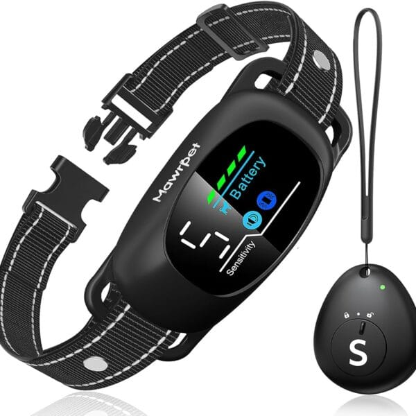 Upgraded Anti-Bark Collar with Remote Tag, 2-in-1 Dog Training Collar&Dog Bark Collar with 5 Adjustable Sensitivity,Smart Anti Barking for Large Medium Small Dogs(8-150lbs)-Black