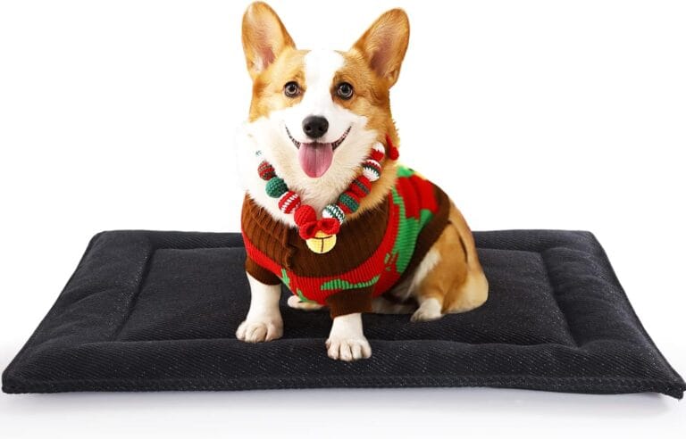 HOMBYS Durable Chew Proof Dog Crate Pad for Aggressive Chewers,Waterproof Indestructible Dog Bed,Machine Washable Pet Mat for Puppy,Black,Small,17x23 in