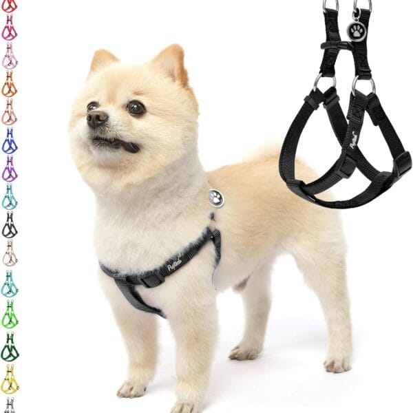 PUPTECK No Pull Dog Harness Soft Adjustable Basic Nylon Step in Puppy Vest Outdoor Walking with ID Tag X-Small