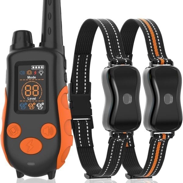 Dog Shock Collar with Remote Control Color Screen - 3300 FT Remote Range, Dog Training Collar with 3 Training Modes, 2 Rechargeable Waterproof E-Collar for Dogs 15-125LBS
