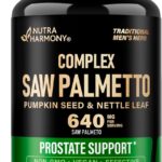Saw Palmetto for Men 640mg - Pumpkin Seed | Nettle | Zinc & Pygeum - Prostate Health & Urinary Supplement - DHT Blocking & Hair Support - 45% Fatty Acids, Clinical Strength - Made in USA, 120 Capsules