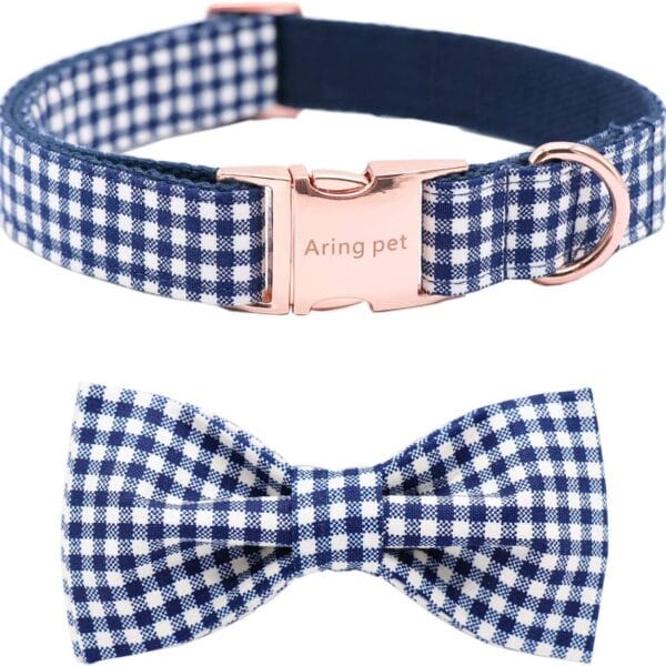 ARING PET Bowtie Dog Collar Adjustable Collars with Bow Tie for Small Medium Large Boy Girl Dogs