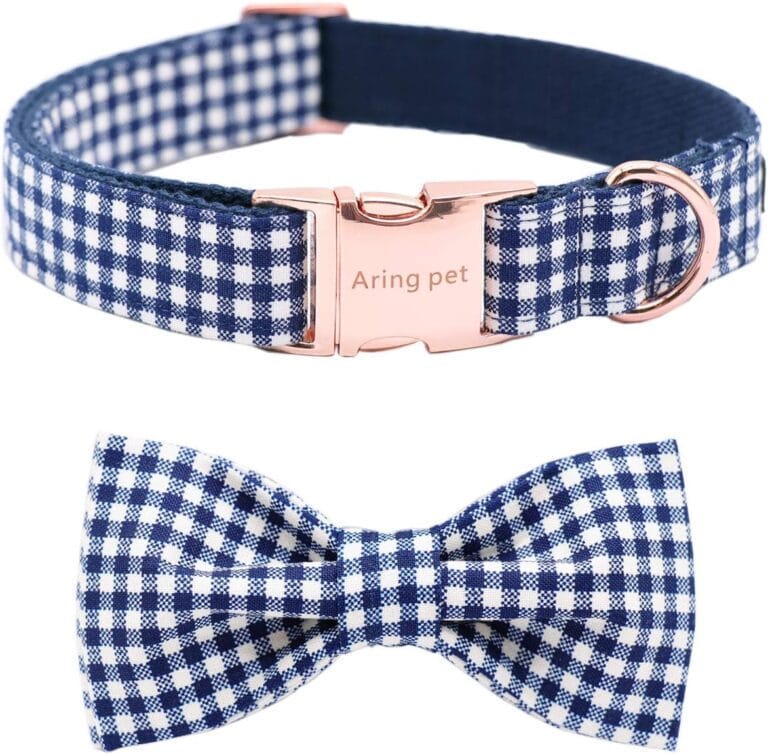 ARING PET Bowtie Dog Collar Adjustable Collars with Bow Tie for Small Medium Large Boy Girl Dogs