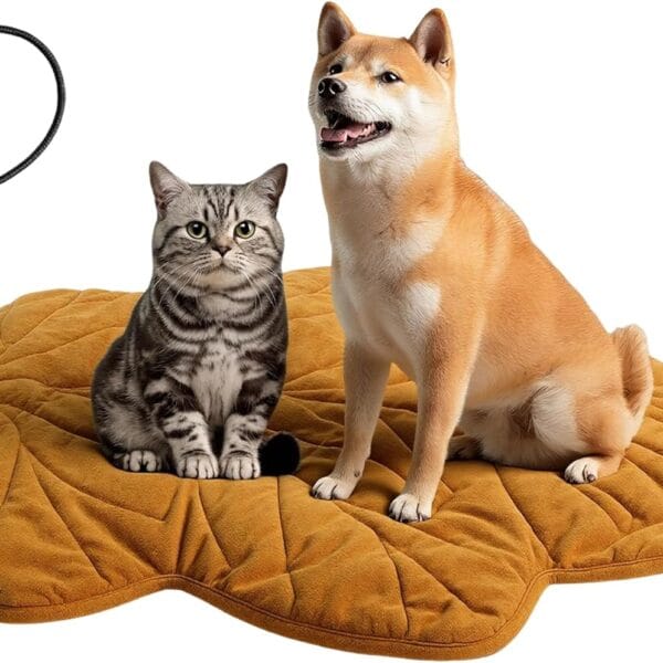 Maple Leaf Shaped Dog Heating pad (47"x36"), Waterproof, Obtained FCC and UL Dual Certification, Adjustable Temperature, Machine Washable,for Indoor/Outdoor, Suitable for Pets of All Ages