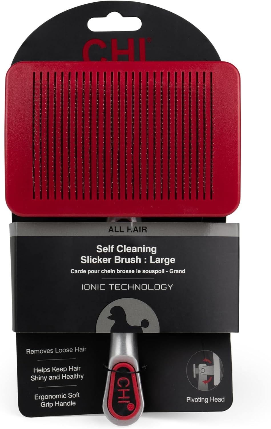 CHI Pivoting Slicker Brush - Self Cleaning and High End for Grooming Large Dogs CHI Pivoting Slicker Brush - Self Cleaning and High End for Grooming Large Dogs
