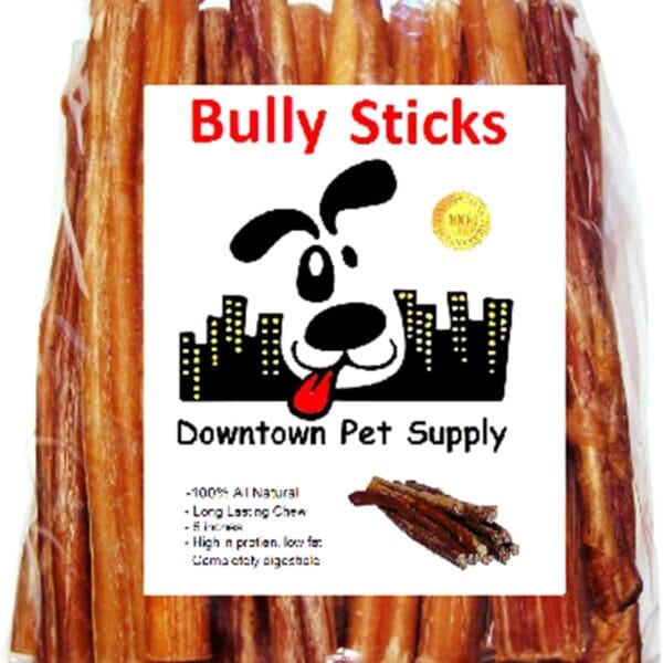 Downtown Pet Supply Bully Sticks for Dogs - Natural 6 Inch Beef Chews, Odor-Free & Rawhide-Free, Long Lasting Dog Treats for Aggressive Chewers - Healthy, Safe & Delicious Chews Dogs Love (10 Pack)