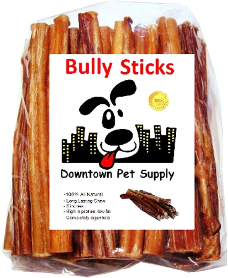 Downtown Pet Supply Bully Sticks for Dogs - Natural 6 Inch Beef Chews, Odor-Free & Rawhide-Free, Long Lasting Dog Treats for Aggressive Chewers - Healthy, Safe & Delicious Chews Dogs Love (10 Pack)
