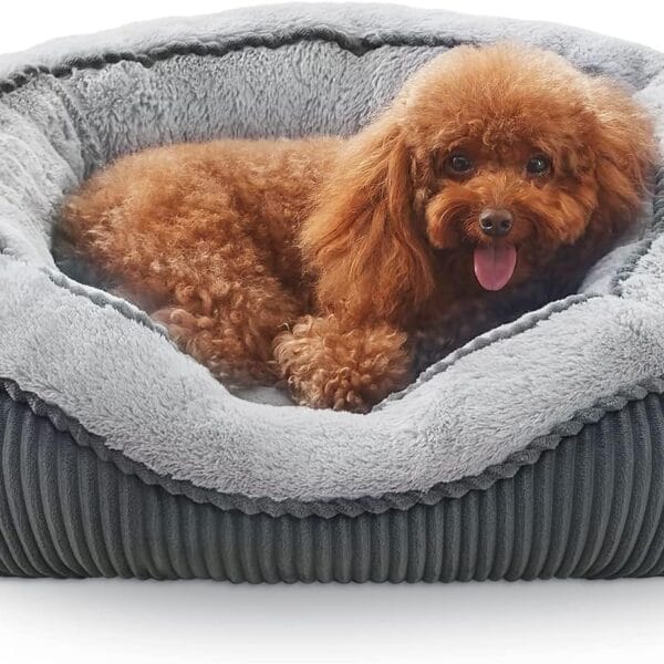 SIWA MARY Dog Beds for Small Medium Large Dogs & Cats. Washable Pet Bed, Orthopedic Dog Sofa Bed, Luxury Wide Side Fancy Design, Soft Calming Sleeping Warming Puppy Bed, Anti-Slip Bottom