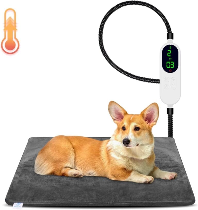 ENJOY PET Cat Heating Pad, Dog Heating Pad with 13 Level Timer and 9 Level Temperature, Dog Blanket for Cats Dogs with Chew Resistant Cord, Long-Time Working Pet Heated Mat, Auto Power Off