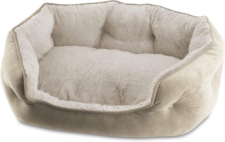 Arlee Cozy Oval Round Cuddler Pet Dog Bed - Memory Foam - Chew Resistant - Assembled USA, Medium/Large, Sand