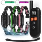 3 Dogs Training Collar with Remote 3 Pack - 3300FT Rechargeable, IPX7 Waterproof Dog Training Collar with Fashlight, E Collar for Small Medium Large Dogs(5-150lbs) - 4 Training Modes, Adjustable Strap