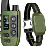 Shock Collar for Dogs, IP67 Waterproof Dog Training Collar with Remote Control, 3 Modes: Beep, Vibration, Safe Static, Rechargeable Adjustable for 15-110lbs Medium Large Dogs