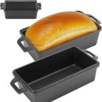 95 Inch Cast Iron Loaf Pan with Lid | Bread Baking Pan | Even Heat Distribution for Homemade Bread, Cake, and Meatloaf | 2 Piece Set