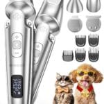oneisall Small Dog Clippers and Paw Trimmer with Low Noise, 4 - in - 1 Cordless Dog Grooming Kit with 3 - Level Speed Clippers (7000 RPM) for Grooming Thick Hair, Waterproof Shaver for Dogs and Cats