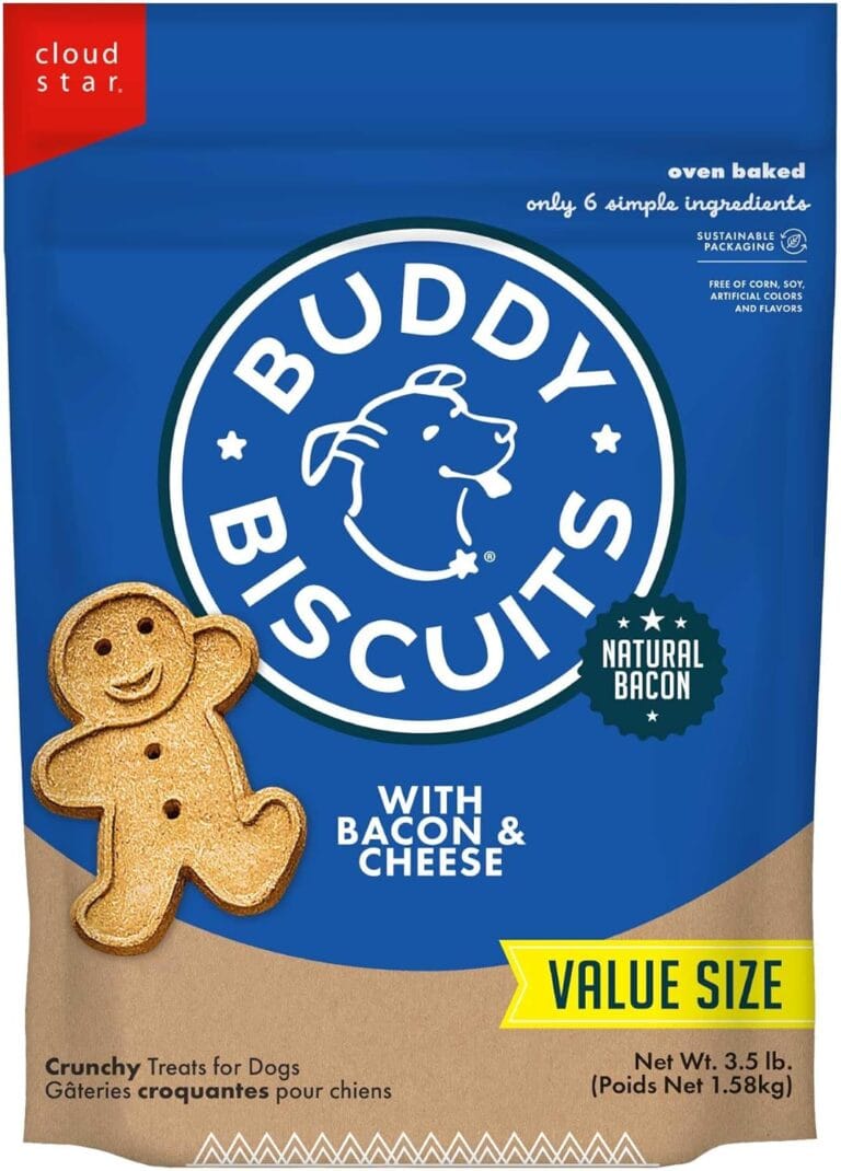 Buddy Biscuits 3.5 lbs. Bag of Crunchy Dog Treats Made with Bacon & Cheese