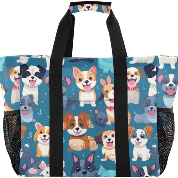 ALAZA Colorful Dinosaur Palm Tree Cactus Waterproof Beach Tote Bags