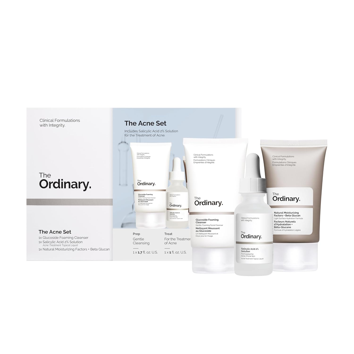The Ordinary The Acne Set, 3-Step Skin Regimen with Glucoside Foaming Cleanser, Salicylic Acid 2% Solution, and Natural Moisturizing Factors + Beta Glucan | Skin Care Set The Ordinary The Acne Set, 3-Step Skin Regimen with Glucoside Foaming Cleanser, Salicylic Acid 2% Solution, and Natural Moisturizing Factors + Beta Glucan | Skin Care Set
