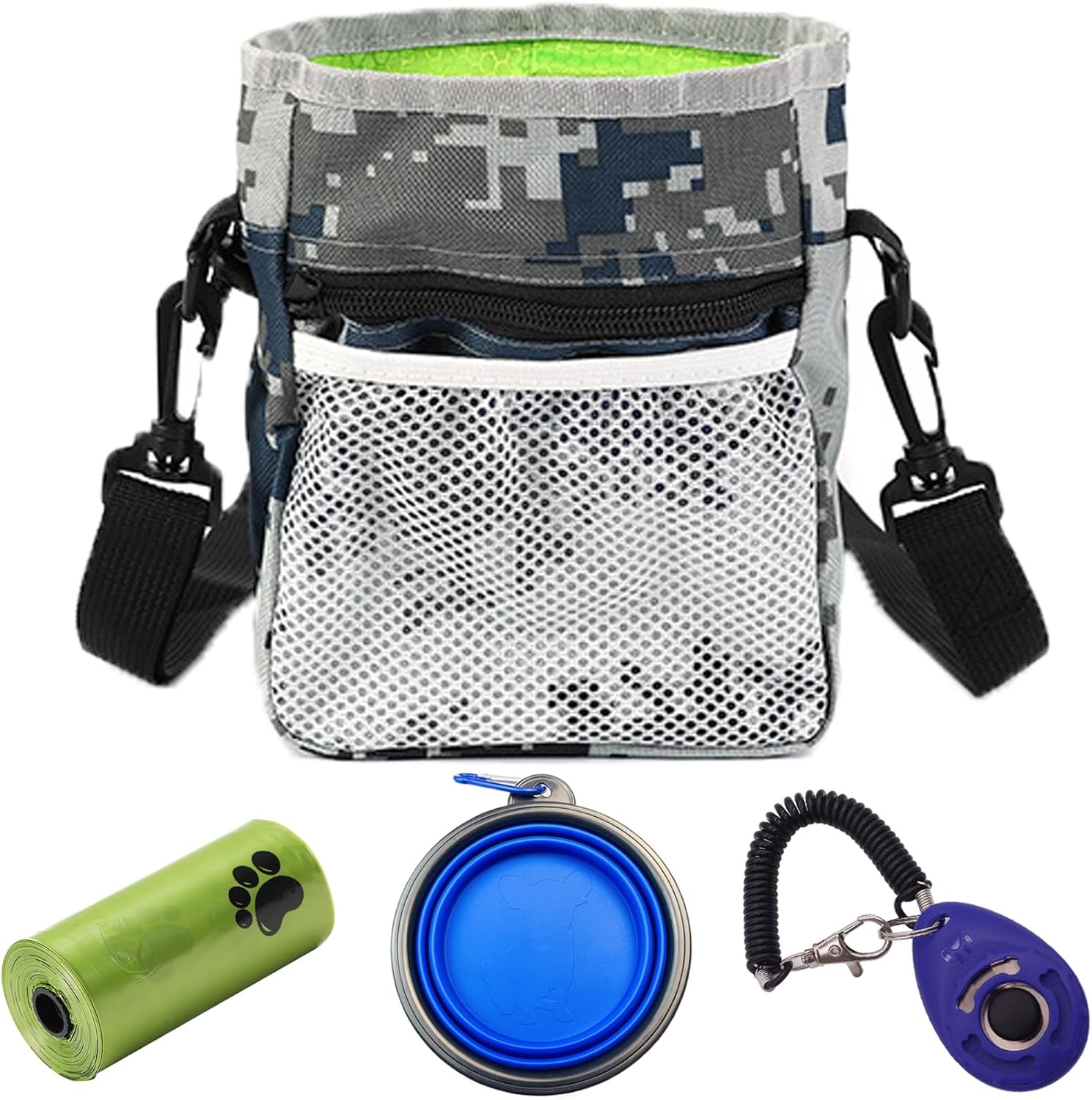 Gliitatu Dog Treat Pouch Built-in Poop Bag Dispenser and Training Clicker and Collapsible Dog Bowl and Poop Bag 4Pack Dog Training Kit Treat Pouches for Pet Training with Clip, Adjustable Strap Gliitatu Dog Treat Pouch Built-in Poop Bag Dispenser and Training Clicker and Collapsible Dog Bowl and Poop Bag 4Pack Dog Training Kit Treat Pouches for Pet Training with Clip, Adjustable Strap