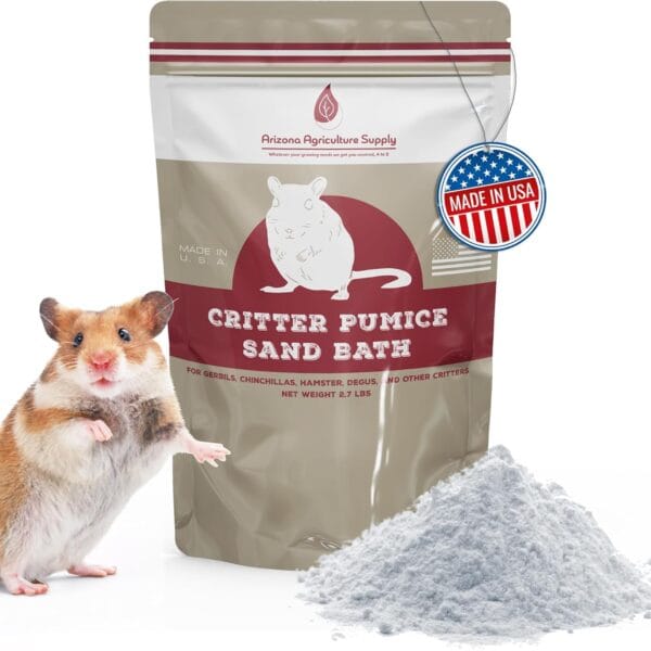 Natural Critter Dust Bath (2.7 lbs) Crystalline Silica-Free Made in USA Perfect for Hamsters, Chinchillas, Gerbils, Chickens, and More