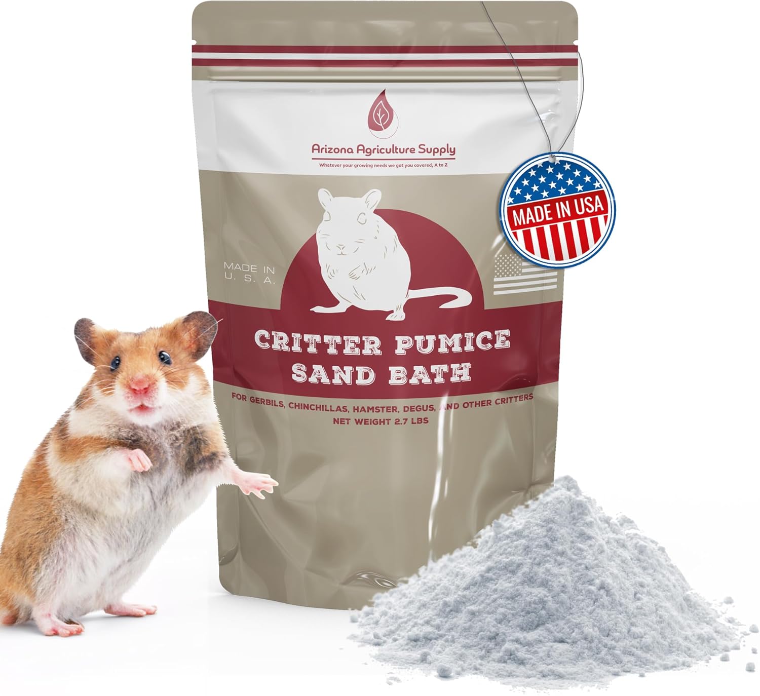 Natural Critter Dust Bath (2.7 lbs) Crystalline Silica-Free Made in USA Perfect for Hamsters, Chinchillas, Gerbils, Chickens, and More Natural Critter Dust Bath (2.7 lbs) Crystalline Silica-Free Made in USA Perfect for Hamsters, Chinchillas, Gerbils, Chickens, and More