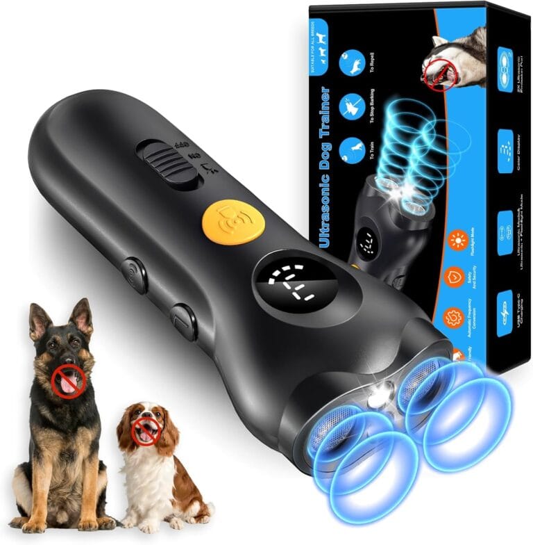 Dog Bark Deterrent Device  Rechargeable Anti-Barking & Training Device for Dogs, 50ft Ultrasonic Control, Stops Barking with One Button, Corrects Behavior in Small & Large Dogs
