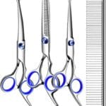 Professional Dog Grooming Scissors Kit, Titanium Coated Dog Scissors for Grooming, 5 in1 Grooming Shears Kit for Dogs Cat Pet At Home