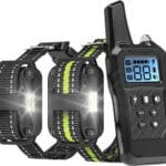 FunniPets Dog Shock Collar 2 Pack - Dog Training Collar with Remote IP65 Waterproof E Collar for Dogs Training with Shock Vibrate Beep and Light Modes for Small Medium Large Dogs