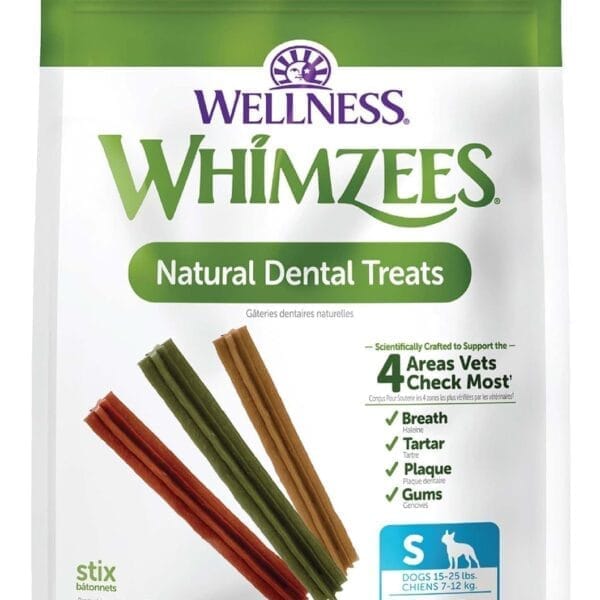 Whimzees Wellness Stix Dog Dental Treats, Natural Chews, Small Size Stick, (28 Count)