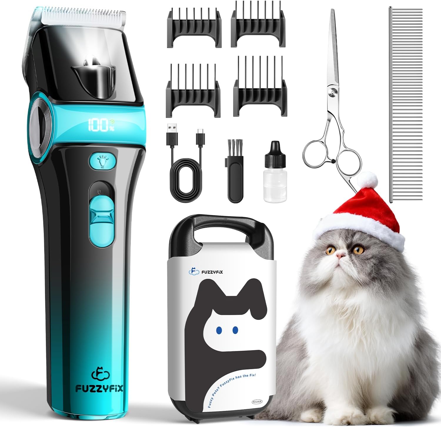 Cat Clippers for Grooming with 5-in-1 Blade, Cat Grooming Kit Cordless Rechargeable Hair Trimmer Detachable Stainless Steel Blade Pet Shaver for Small Kitty Paw Face Head Body Cat Clippers for Grooming with 5-in-1 Blade, Cat Grooming Kit Cordless Rechargeable Hair Trimmer Detachable Stainless Steel Blade Pet Shaver for Small Kitty Paw Face Head Body