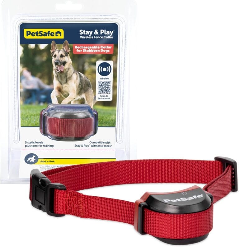 PetSafe Stay & Play Wireless Fence Receive Collar for Stubborn Dogs - Rechargeable & Waterproof Receiver Collar with Quick Charge in 2-3 Hours - for Dogs 5lb+