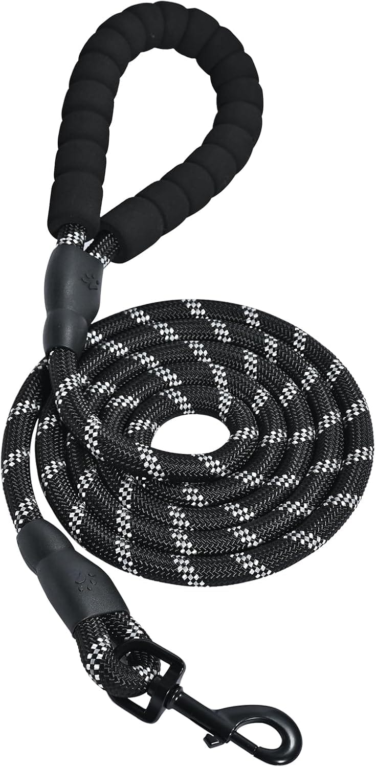 Amazon Basics Round Dog Leash, Heavy Duty, Durable Rope for Small, Medium, and Large Dogs, Lightweight Design for Walking, Training, and Outdoor Activities, Black, 6 Ft Amazon Basics Round Dog Leash, Heavy Duty, Durable Rope for Small, Medium, and Large Dogs, Lightweight Design for Walking, Training, and Outdoor Activities, Black, 6 Ft