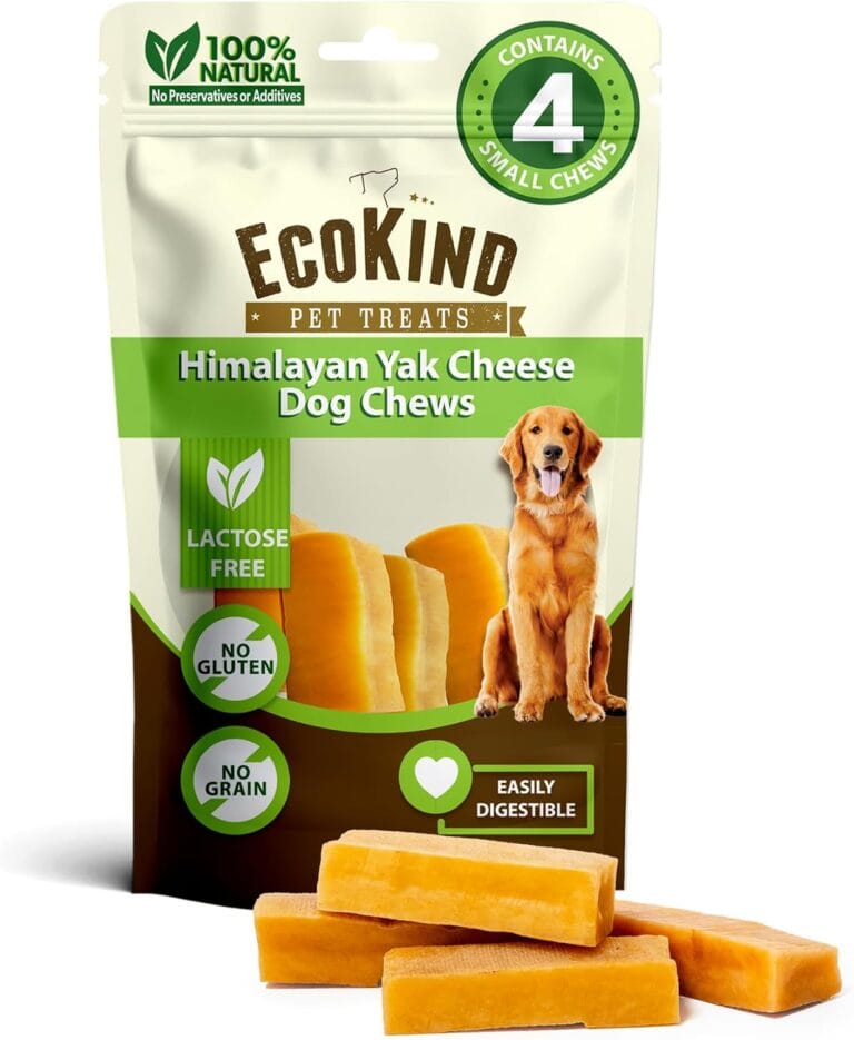 EcoKind Himalayan Gold Yak Cheese Dog Chew for Small Dogs, Healthy Treats, Odorless, Long Lasting Dog Bones for Dogs, Rawhide Free, Made in The Himalayans, Small (Pack of 4)