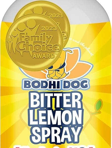 Bodhi Dog Bitter Lemon Spray - Anti-Chew Spray for Dogs, Cats, Puppies, & Kittens - Training Aid for Chewing - Safe & Non Toxic - Ideal for Pet Behavioral Training - Made in USA (4 Fl Oz)